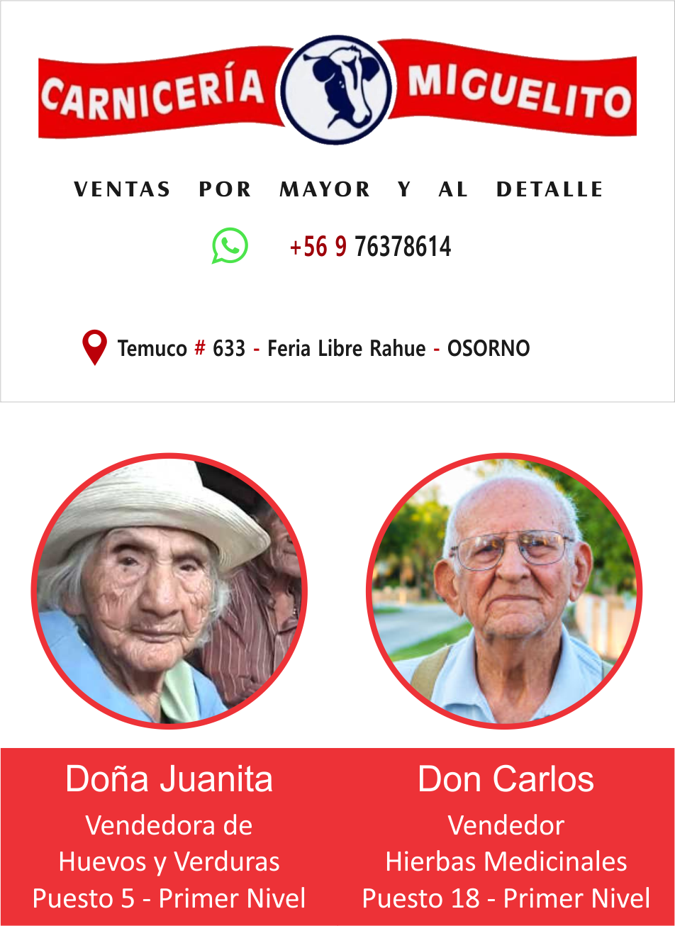 CARNICERÍA MIGUELITO apadrina a: Doña Juanita y Don Carlos